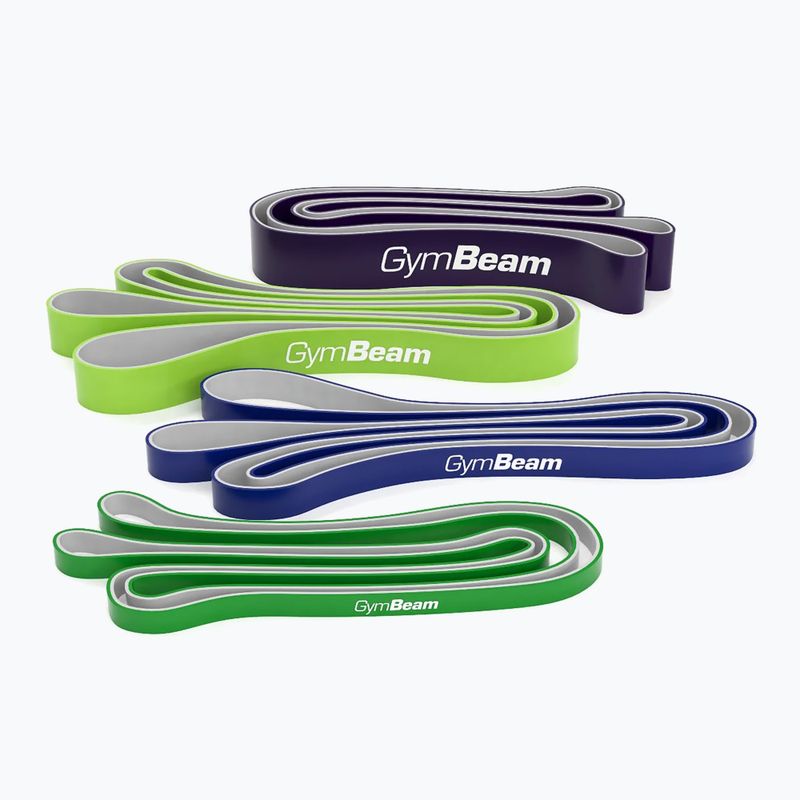 Pasipriešinimo juostų rinkinys GymBeam DuoBand 4 pack black/lime/navy/green