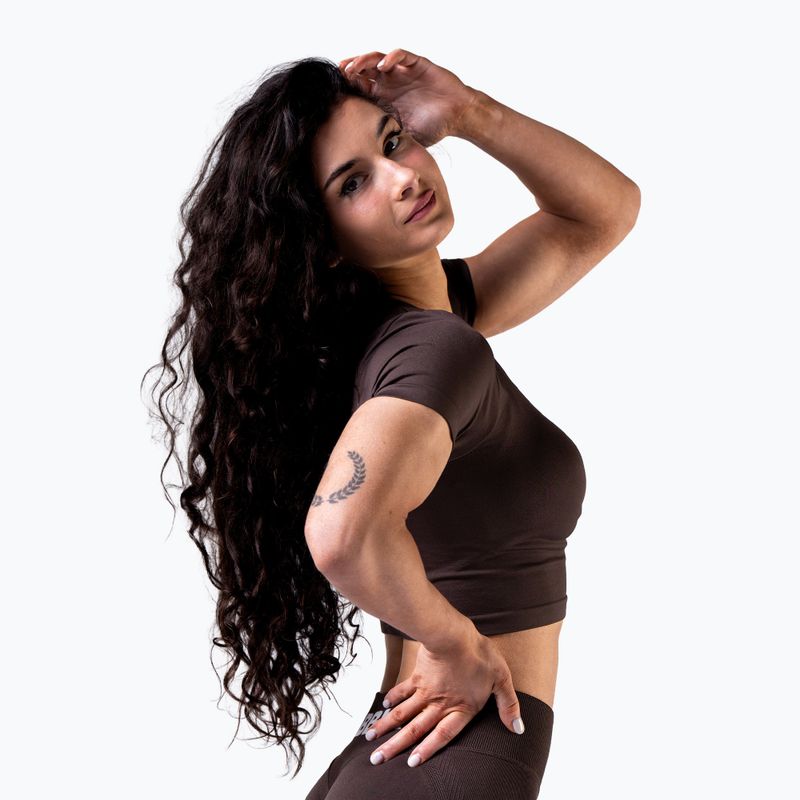 Moteriškas treniruočių topas  NEBBIA Power dark brown 3