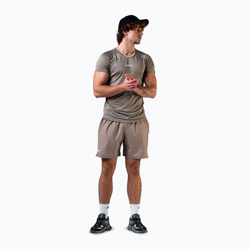 Vyriški treniruočių marškinėliai NEBBIA Power light brown ash 2
