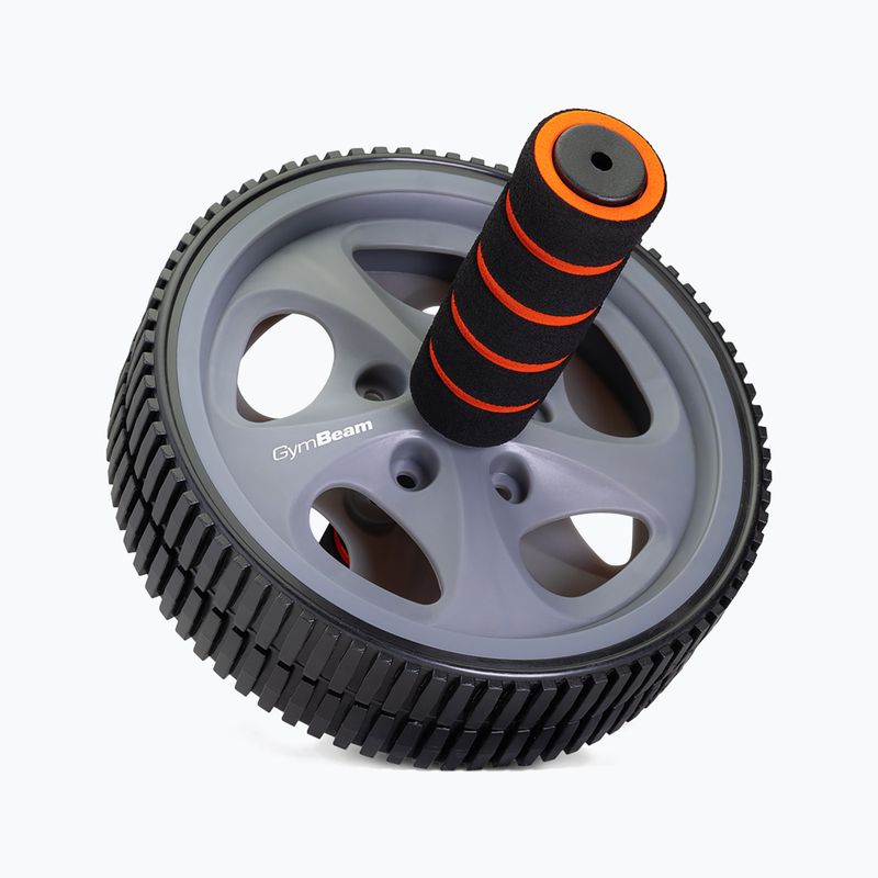 Ratukas pilvo raumenų pratimams GymBeam Ab Wheel juoda/pilka/oranžinė 2