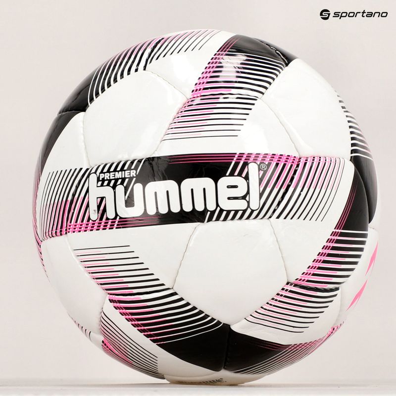 "Hummel Premier FB" futbolo kamuolys baltas/juodas/rožinis, 4 dydis 5