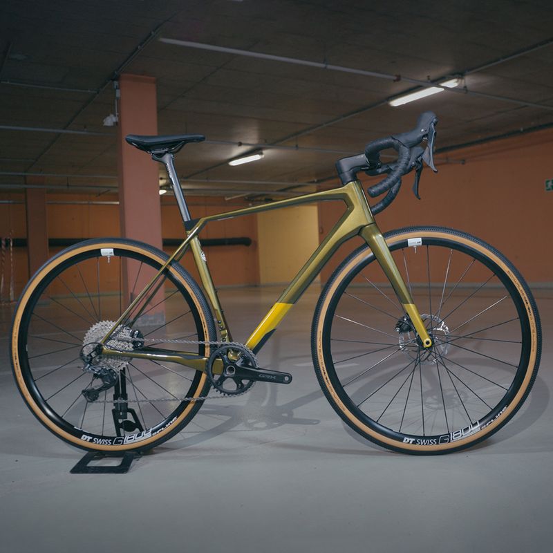 Superior X-ROAD Team Comp GR gloss olive/chrome žvyro dviratis 6