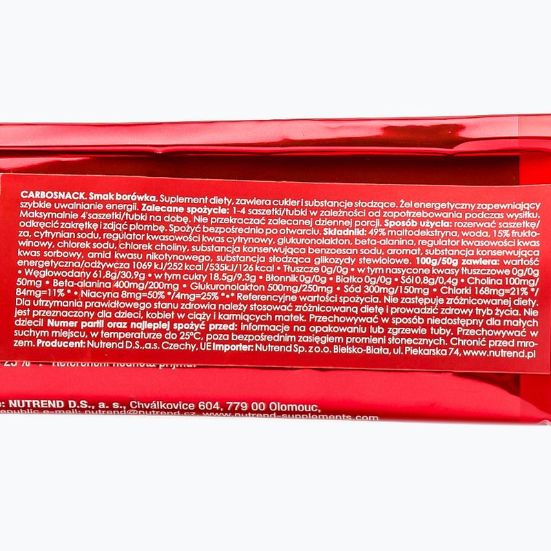 Nutrend Carbosnack energinio gelio paketėlis 50g mėlynių VG-004-50-BO 2