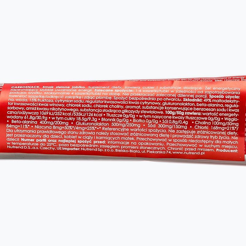 Nutrend Carbosnack energinio gelio tūbelė 50g žalias obuolys VG-001-50-ZJ-de 2