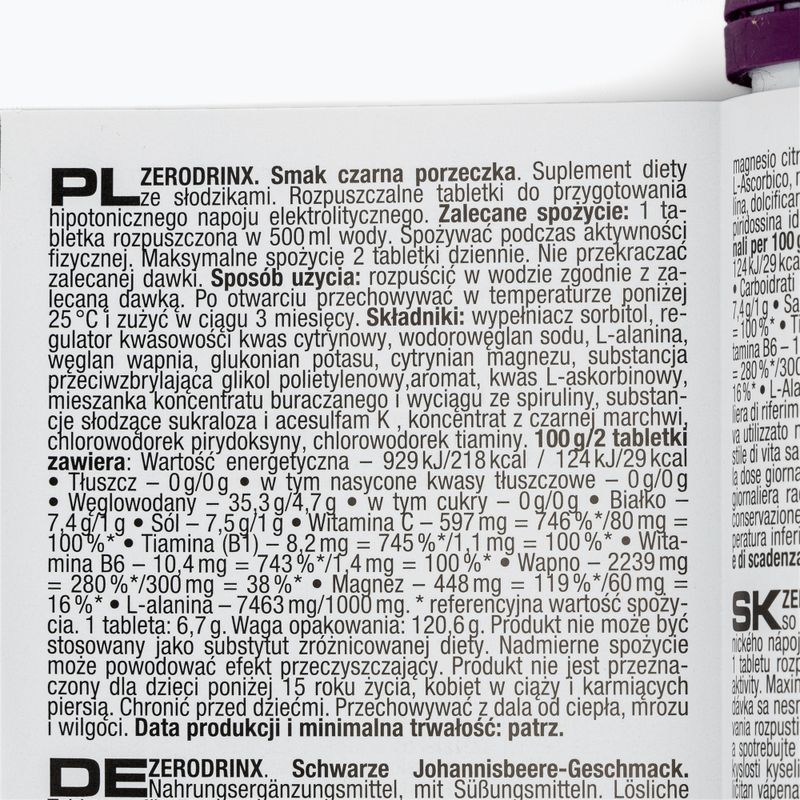 Nutrend Zero Drinx hipotoninis gėrimas 18 tablečių serbentų VR-016-18-ČR 2