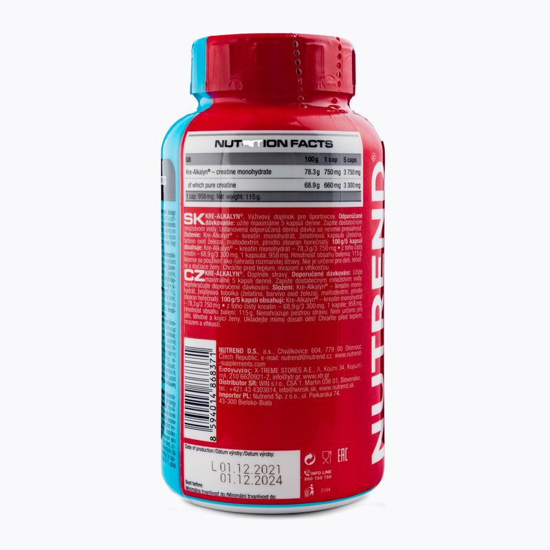 Kre-Alkalyn Nutrend kreatinas 120 kapsulių VR-031-120-XX 2