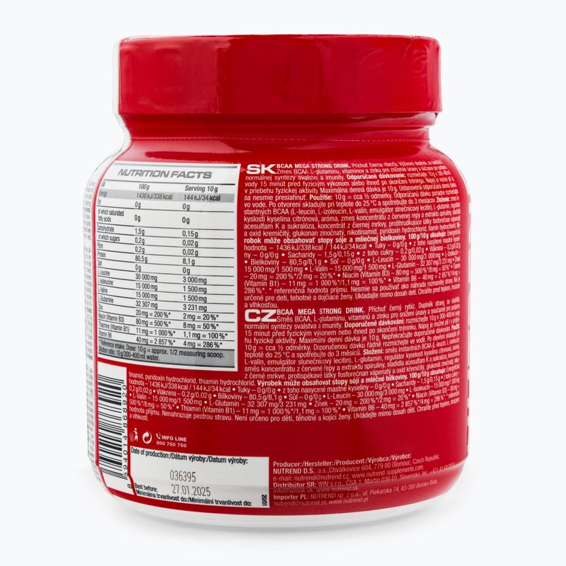 BCAA Mega Strong Nutrend amino rūgštys 400g juodųjų serbentų VS-106-400-ČR 3