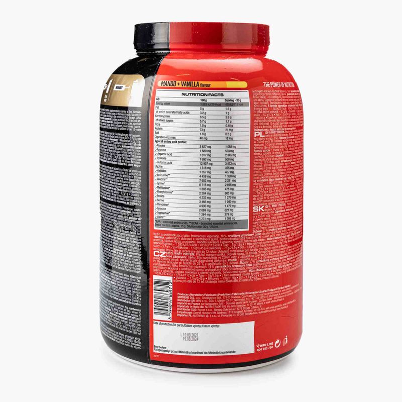 Išrūgos Nutrend 100% baltymai 2,25kg mango-vanilė VS-032-2250-MNVA 3