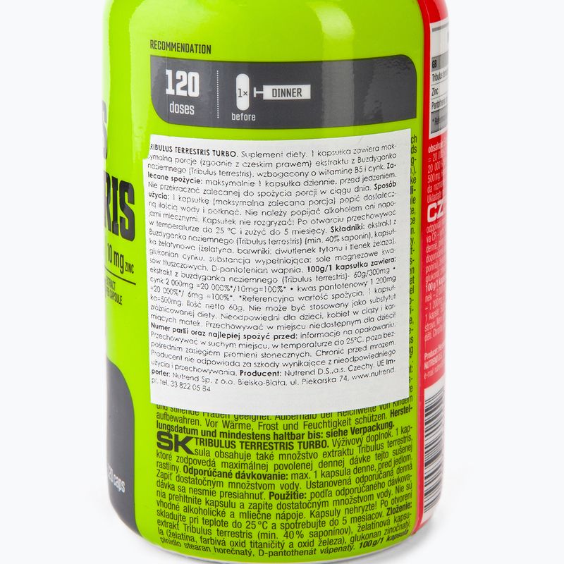 Testosterono stiprintuvas Nutrend Tribulus Terrestris Turbo 120 kapsulių VR-046-120-xx 2