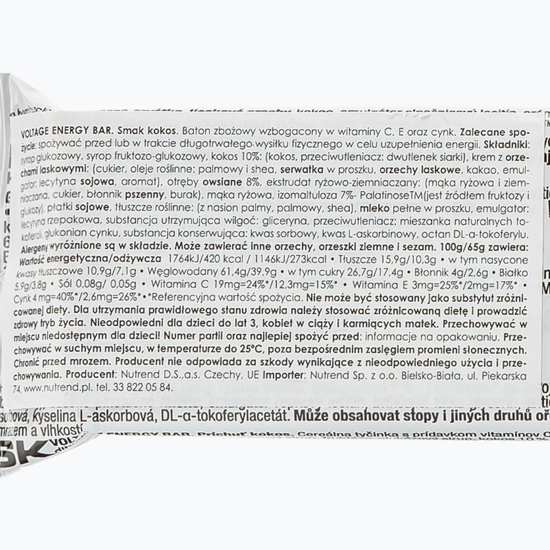 Nutrend Voltage Energy Bar 65g kokosų VM-034-65-KO 2