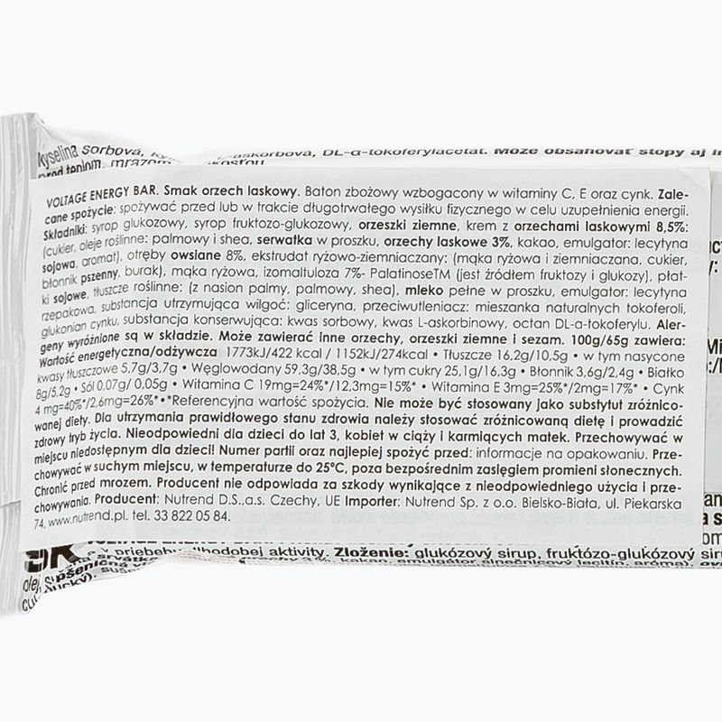 Nutrend Voltage Energy Bar 65g lazdyno riešutų VM-034-65-LO 2