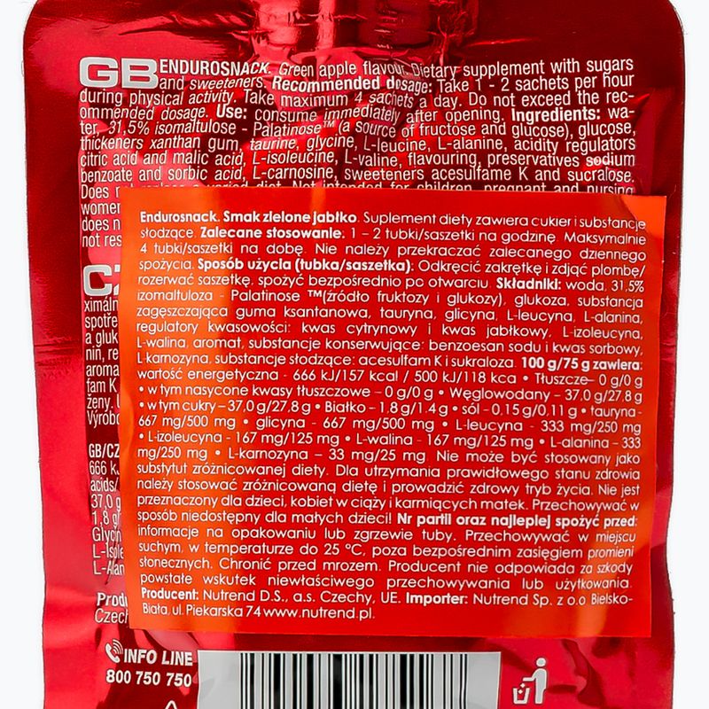Nutrend Endurosnack energinio gelio paketėlis 75g žalias obuolys VG-005-75-ZJ 2