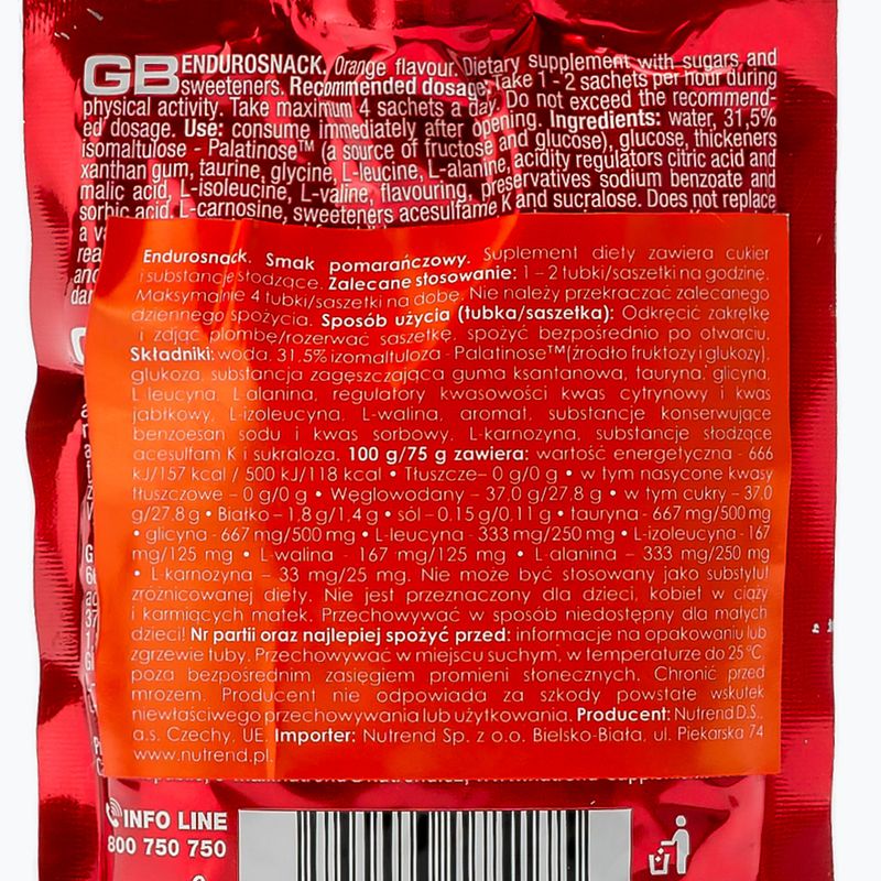 Nutrend Endurosnack energinio gelio paketėlis 75g oranžinis VG-005-75-PO 2