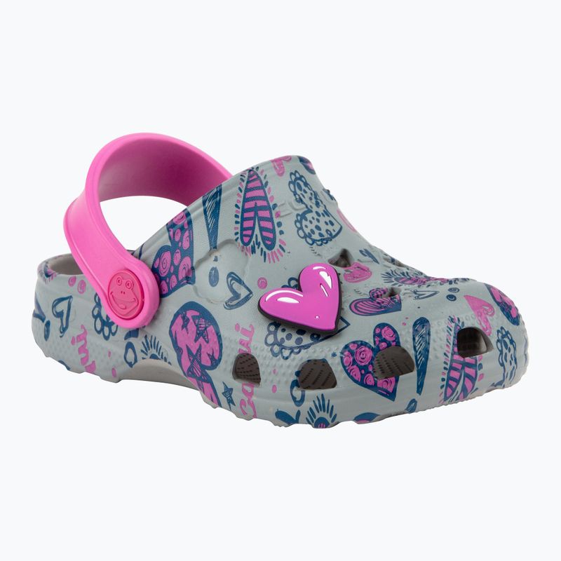 Vaikiški sandalai Coqui Little Frog mid.grey/fuchsia love/amulet 8