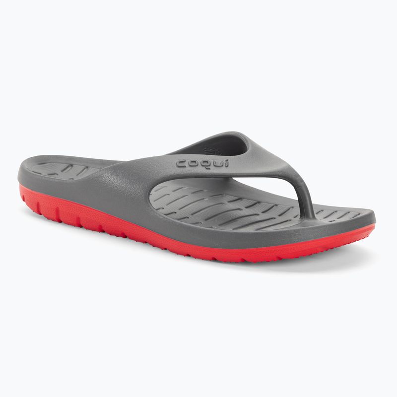 Vyriškos šlepetės per pirštą Coqui Zucco dark grey/red