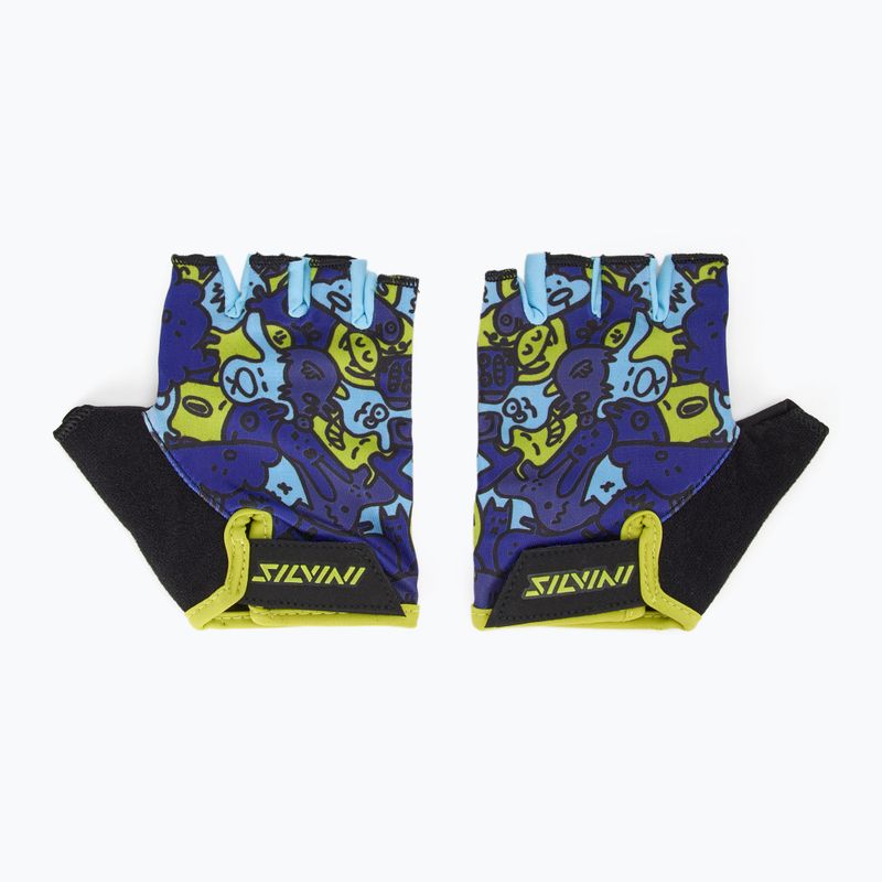 Vaikiškos dviračių pirštinės SILVINI Locri blue/neon 2