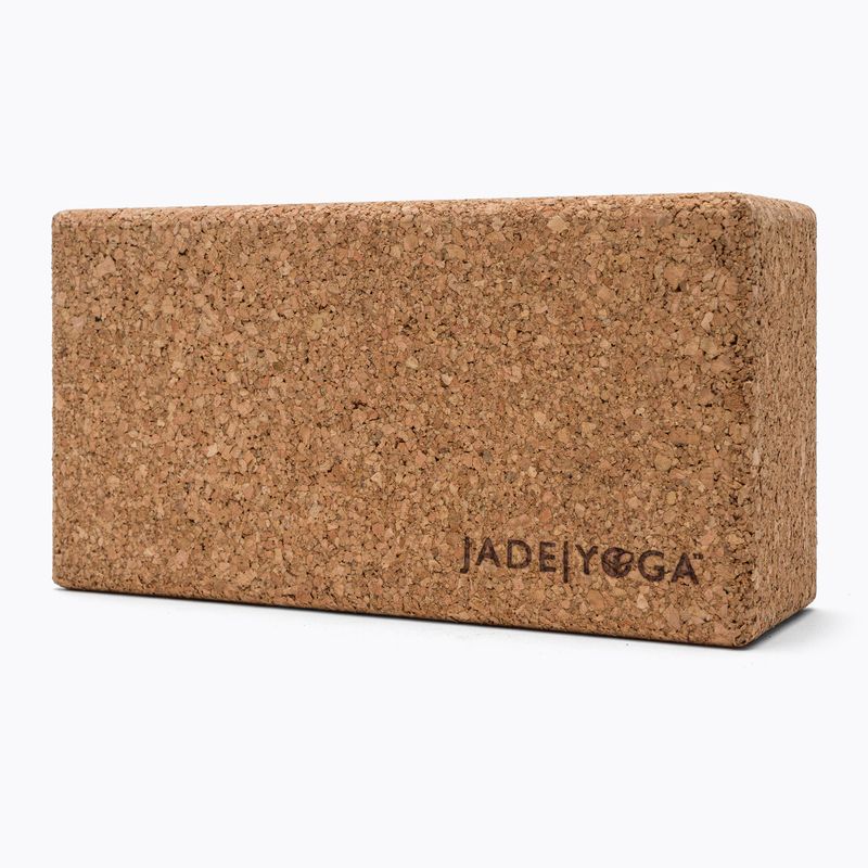 JadeYoga Cork Block Mažas šviesiai rudas CYBS jogos kubas 3