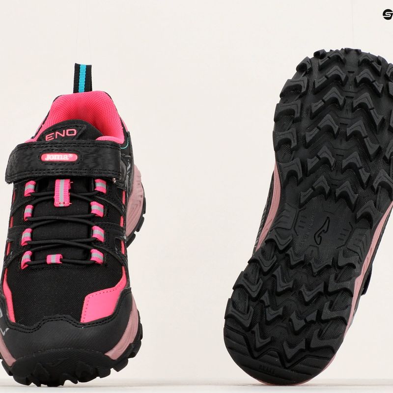 "Joma Eno Jr 2303" juodi/fuksijos spalvos vaikiški trekingo batai 14
