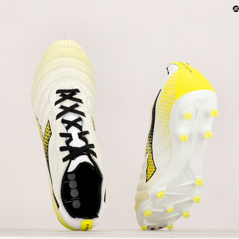 Vyriški futbolo bateliai Diadora Brasil Elite GR LT LP12 white/black/fluo yellow 12