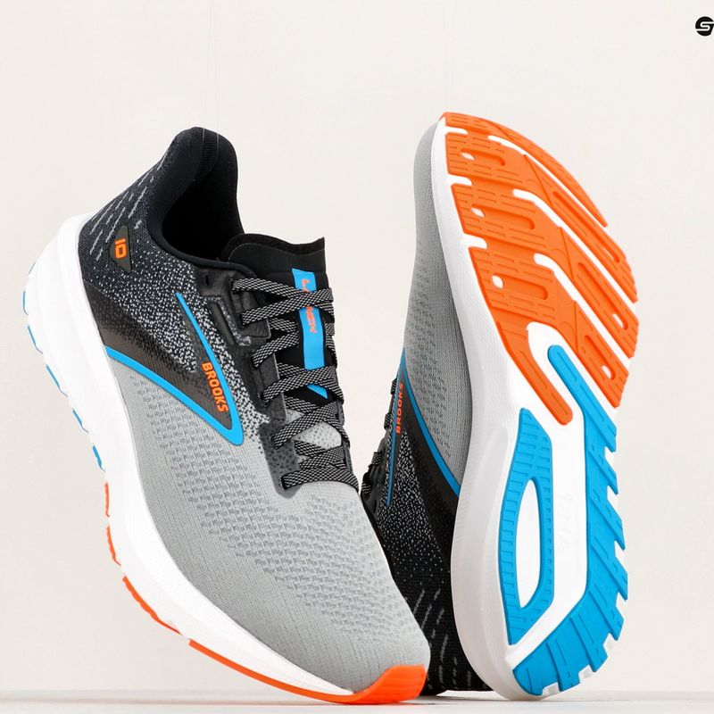 Brooks Launch 10 vyrų bėgimo bateliai juoda/atomiškai mėlyna/skarletinė ibis 12