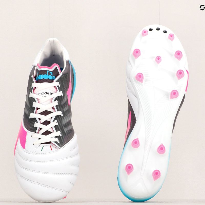 Vyriški futbolo bateliai Diadora Brasil Elite Veloce GR ITA LPX white/pink fluo/blue fluo 19