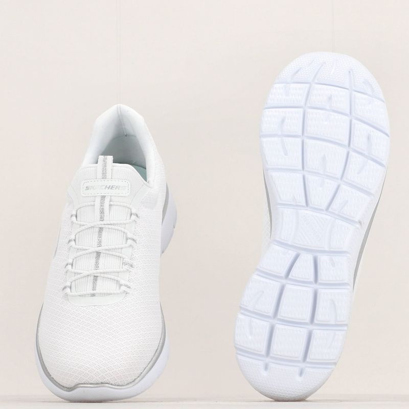 Moteriški treniruočių bateliai SKECHERS Summits white/silver 18