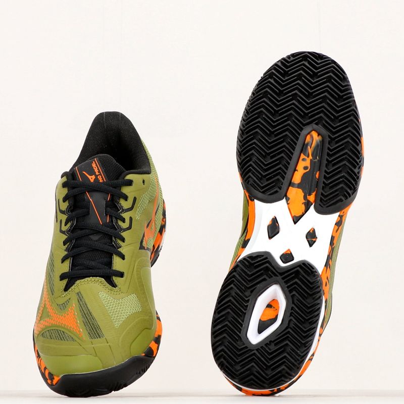Vyriški padelio batai Mizuno Wave Exceed Light 2 Padel calliste green/vibrant orange/black 18