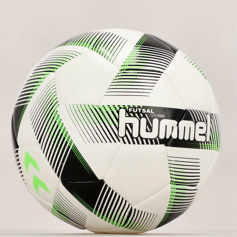 Hummel Storm FB futbolo kamuolys baltas/juodas/žalias 3 dydis 5