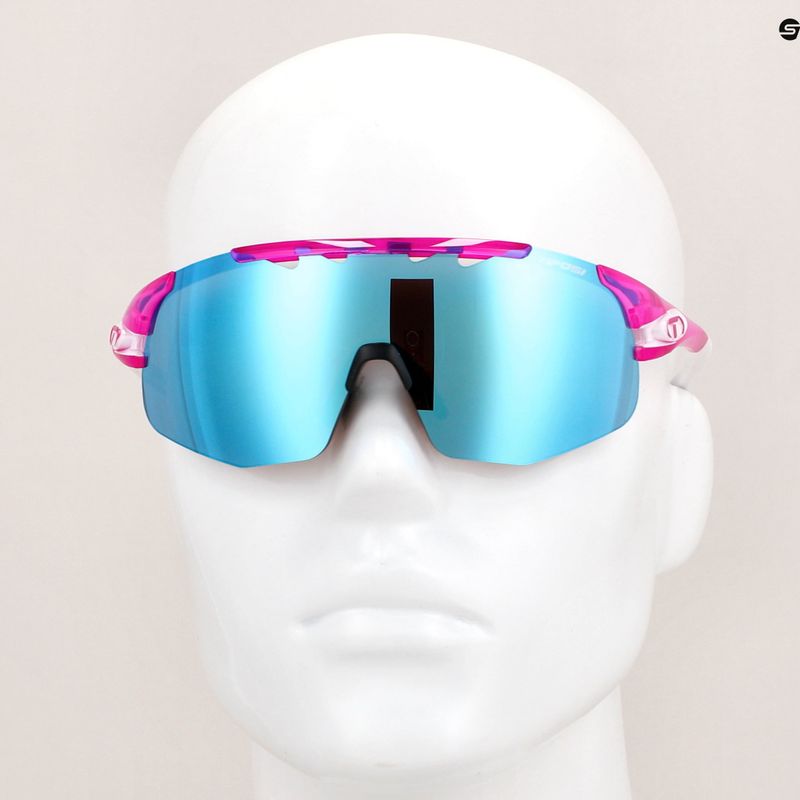 Tifosi Sledge Lite Clarion krištoliniai rožiniai/kleriono mėlyni/ak raudoni/skaidrūs dviratininkų akiniai 11