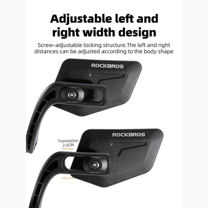 Veidrodėlis dviračiui Rockbros 260003002 Handlebar Mirror 1 pcs Right black 2