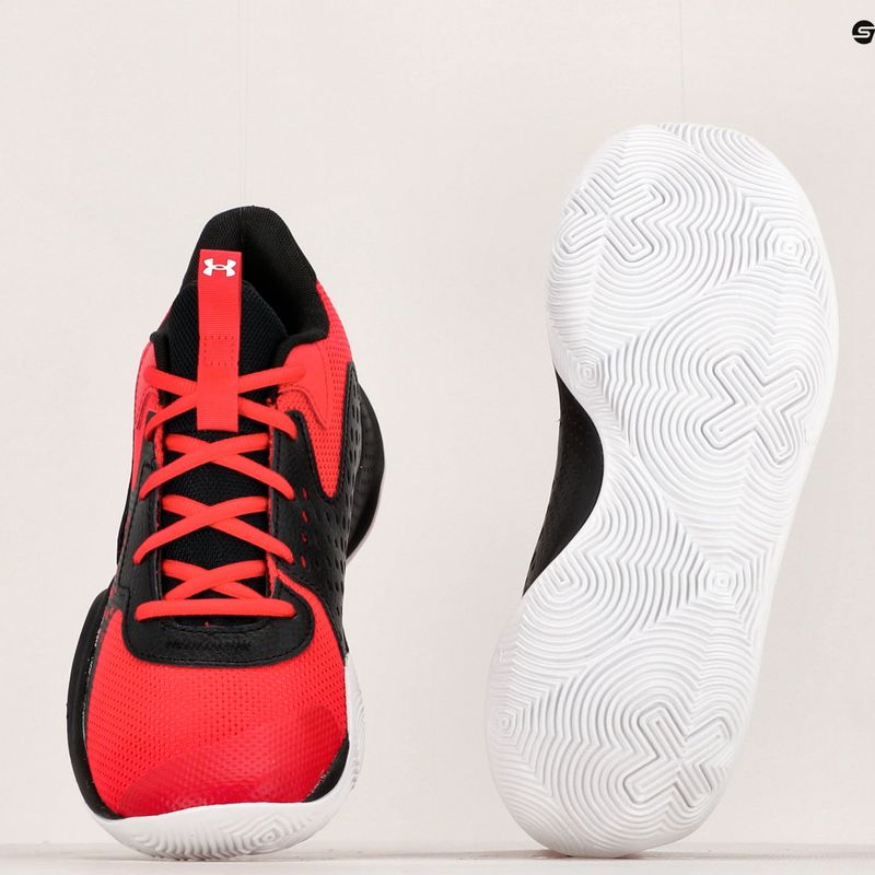 "Under Armour Jet'23" raudoni/juodi/balti krepšinio bateliai 9