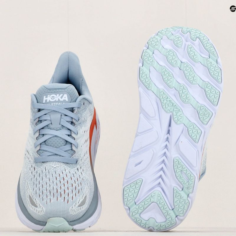 Moteriški bėgimo bateliai HOKA Clifton 8 Wide blue fog/plein air 11