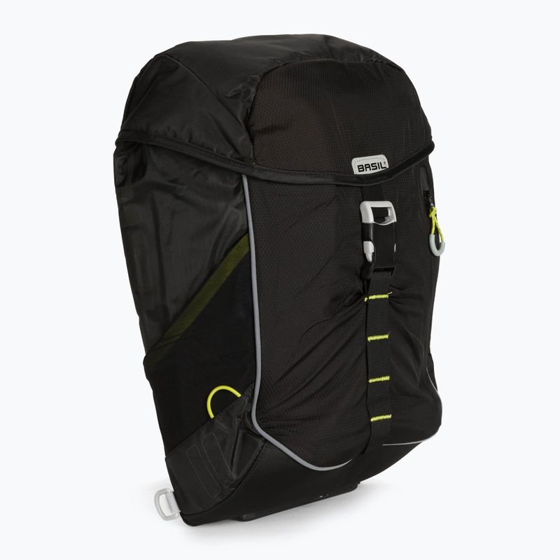 Basil Miles Daypack 17 l black/lime dviračių krepšys