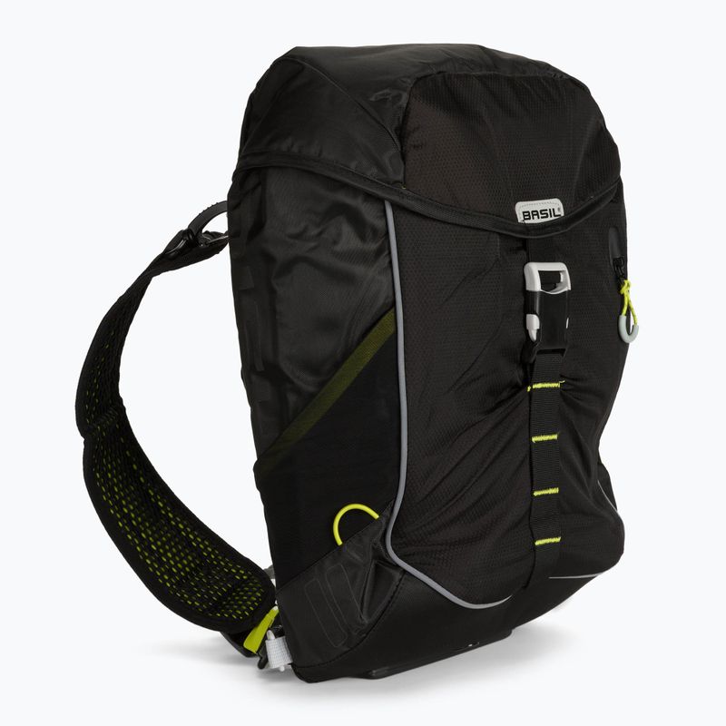 Basil Miles Daypack 17 l black/lime dviračių krepšys 3