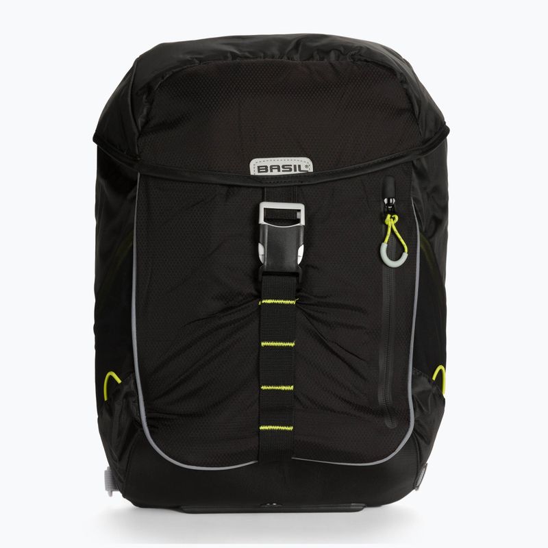 Basil Miles Daypack 17 l black/lime dviračių krepšys 4