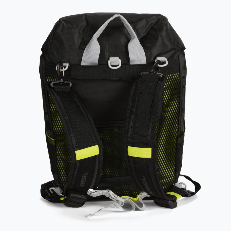 Basil Miles Daypack 17 l black/lime dviračių krepšys 7