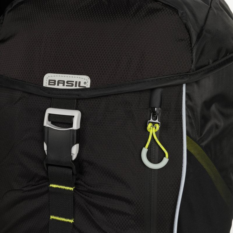 Basil Miles Daypack 17 l black/lime dviračių krepšys 9