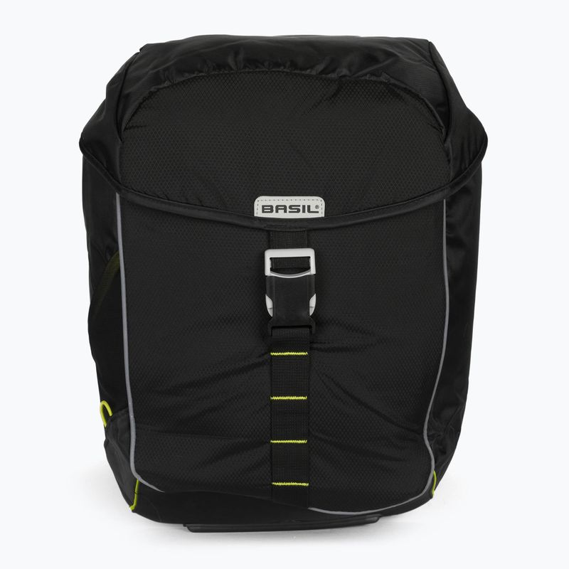 Basil Miles Double Bag dviračių krepšys 34 l juoda/alimetinė 2