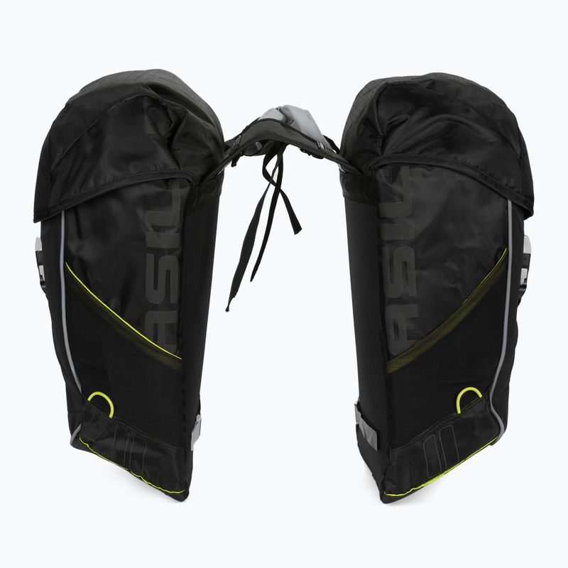 Basil Miles Double Bag dviračių krepšys 34 l juoda/alimetinė 4
