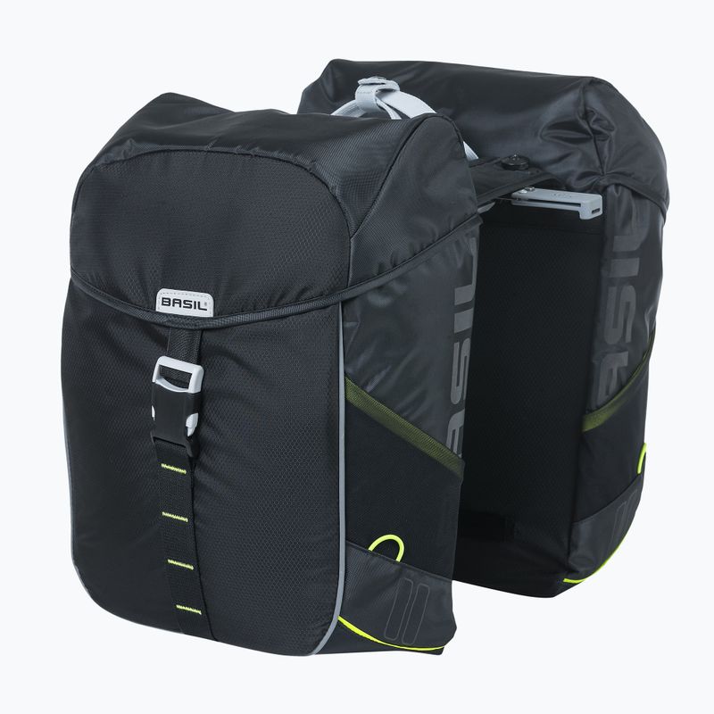 Dviračio krepšiai Basil Miles Double Bag 32 l black/lime