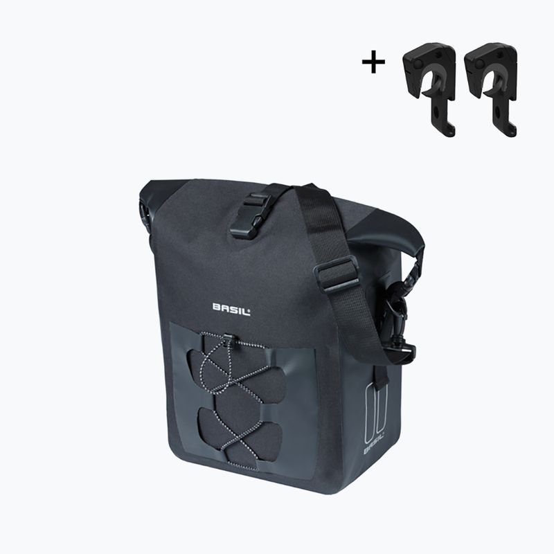 Dviračio krepšys Basil Navigator Waterproof Single Bag MIK Hooks 15 l black 2
