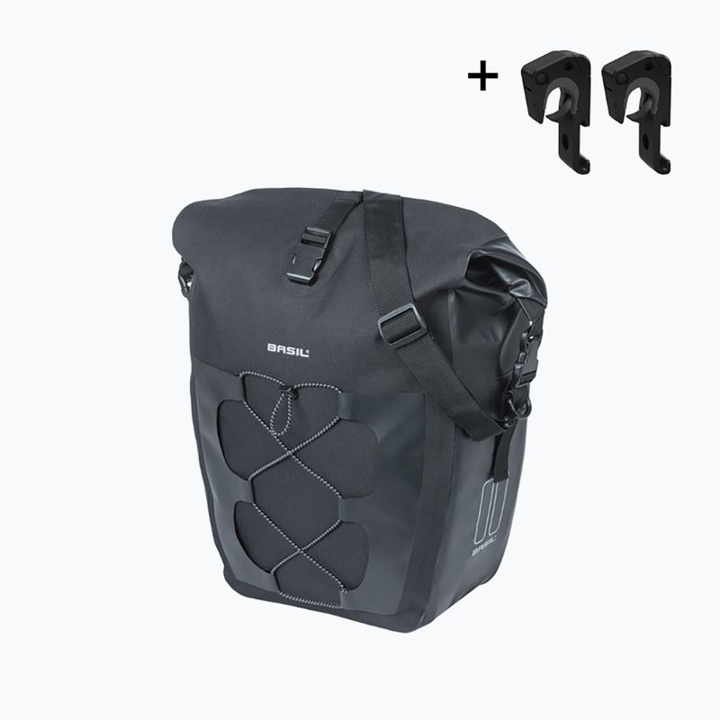 Dviračio krepšys Basil Navigator Waterproof Single Bag MIK Hooks 25-31 l black 2