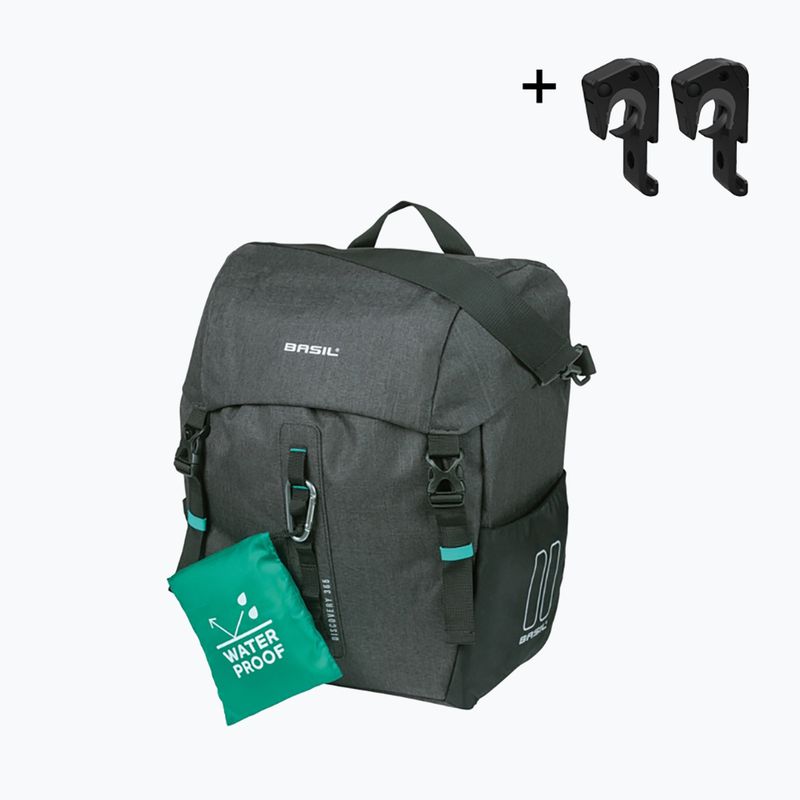 Dviračio krepšys Basil Discovery 365D Single Bag MIK Hooks 20 l black mélange 2