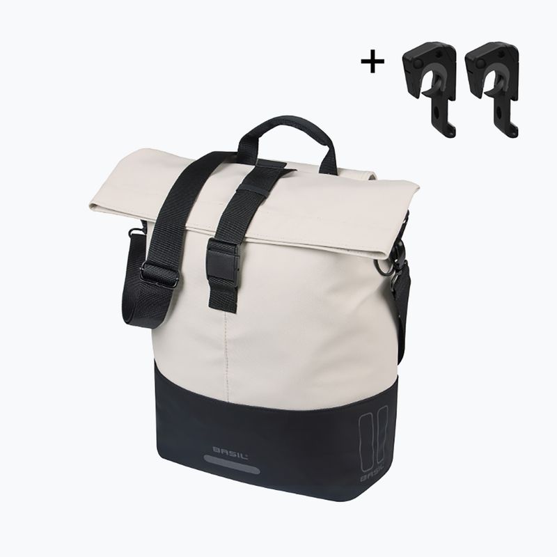 Dviračio krepšys Basil Cove Shopper MIK Hooks 16 l off white/black 2