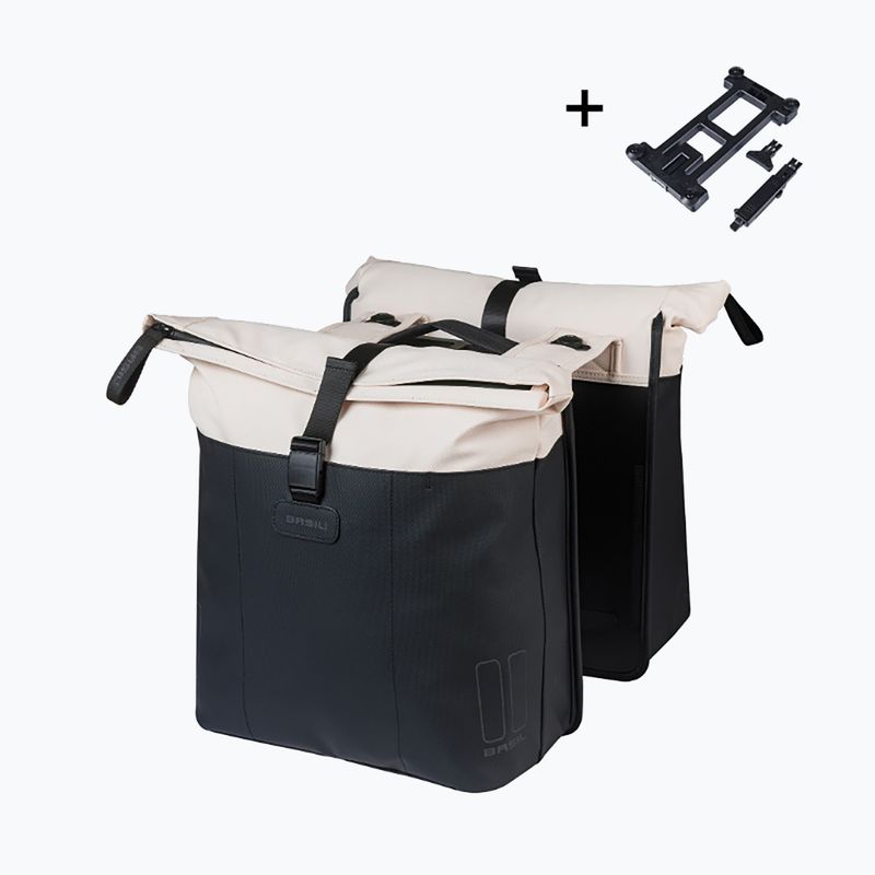 Dviračio krepšys Basil Vive Double Pannier Bag MIK 35 l off white/black 2