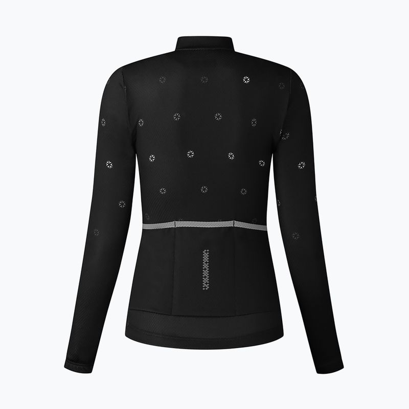 Moteriški dviratininkų marškinėliai Shimano Kaede Printed Jersey LS black PCWJSPWUE12WL0114 2