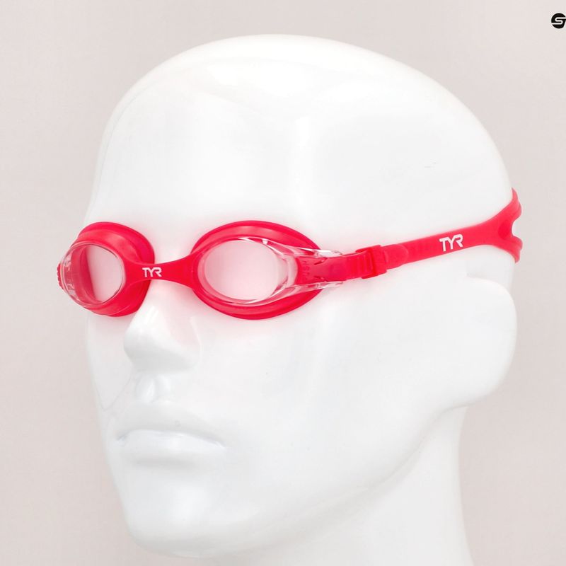 TYR vaikiški plaukimo akiniai Swimple skaidrūs/raudoni 3