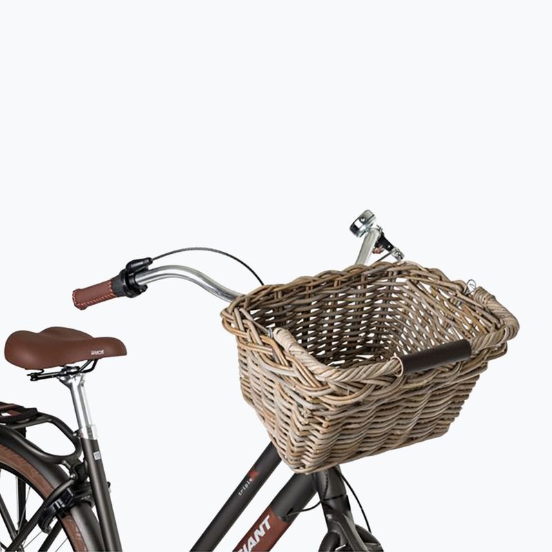 Priekinis dviračio krepšys FastRider Elif Rattan Bike Basket 16 l naturel 4