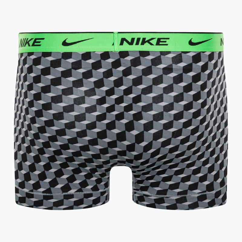 Vyriški boksininko šortai Nike Everyday Cotton Stretch Trunk 3Pk BAU geo blokų spauda/šaltai pilka/juoda 3