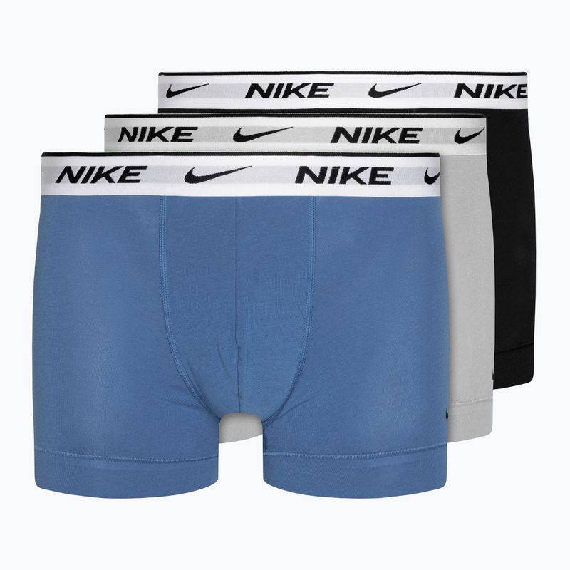 Vyriškos trumpikės Nike Everyday Cotton Stretch Trunk 3 poros star blue/wolf grey/black white